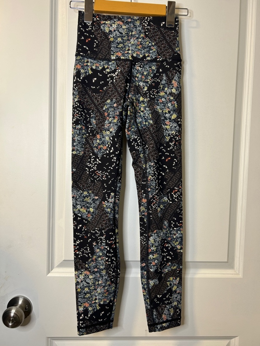 87. lululemon athletica Black Floral Patchwork High-Rise Leggings